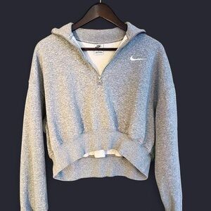 Nike Women's Heather Gray Half-Zip Hoodie